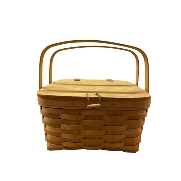 Vintage 2000 Longaberger Picnic Basket Used with Riser - Picture 2 of 16